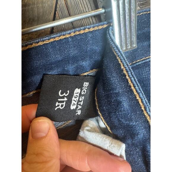 Big Star Flare Jeans Size 31R Dark Wash Stretch Denim 29” Inseam - Picture 5 of 7
